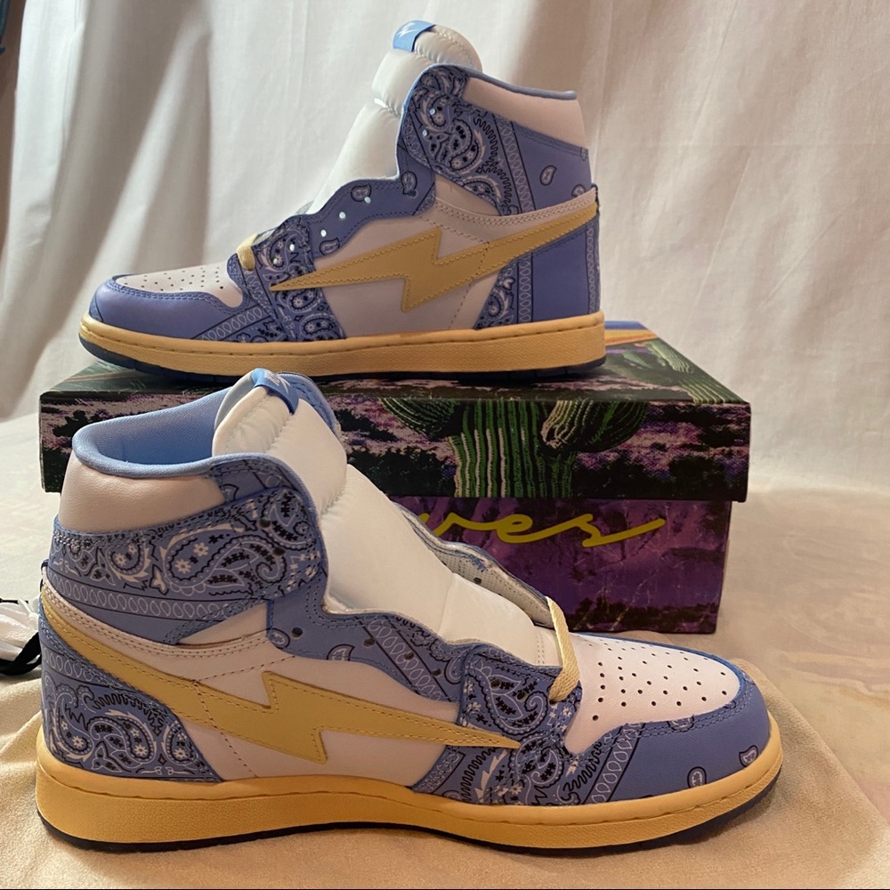 Paris Reeves Air Kiy ‘85 Size 8.5 Blue Bandana Kool Kiy Pop Up Release RARE - Picture 6 of 9